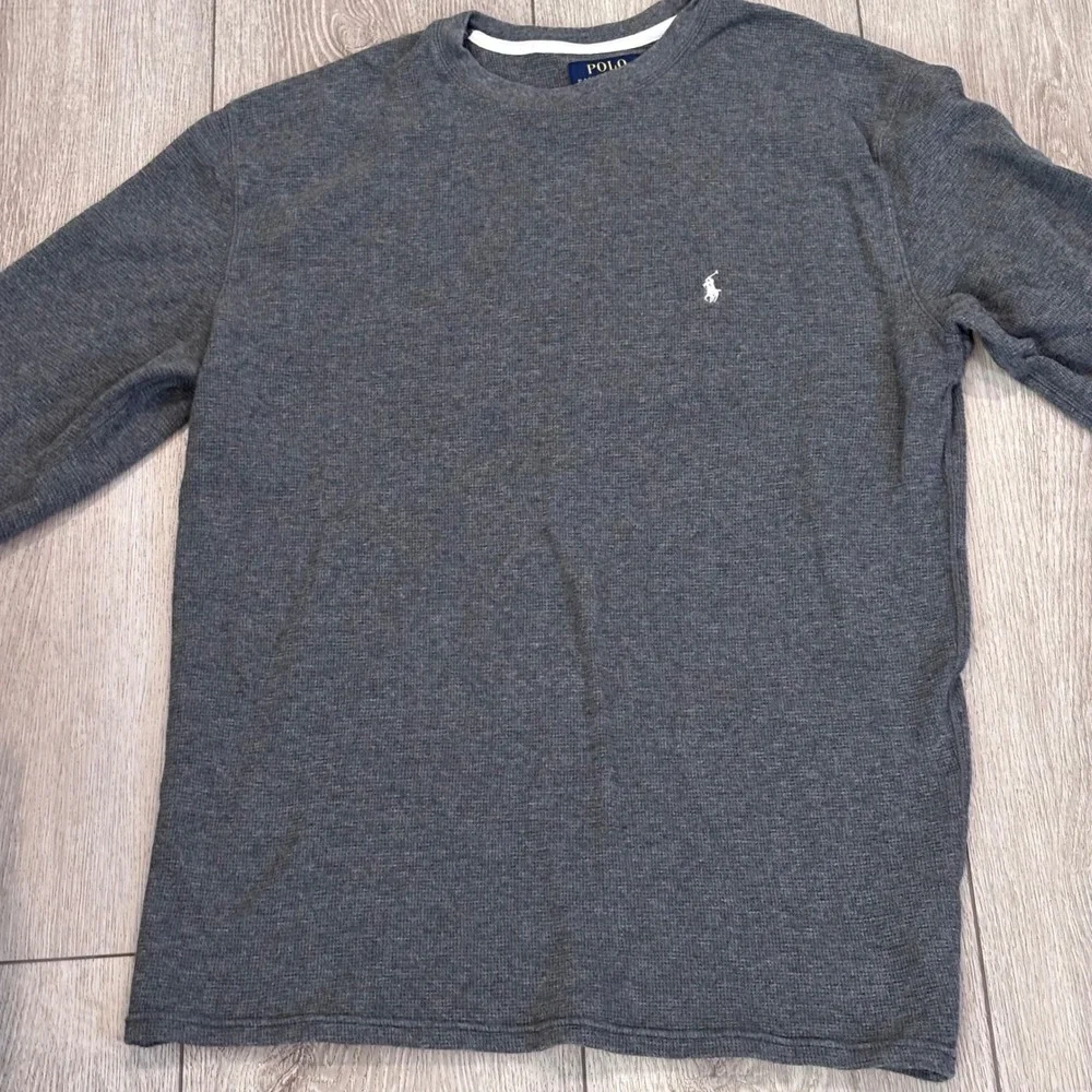 Polo Ralph Lauren Thermal Shirt Mens XL Gray Waffle Knit Long Sleeve Pony Logo